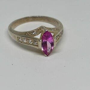 Vintage Sterling Silver Avon Pink Sapphire Ring